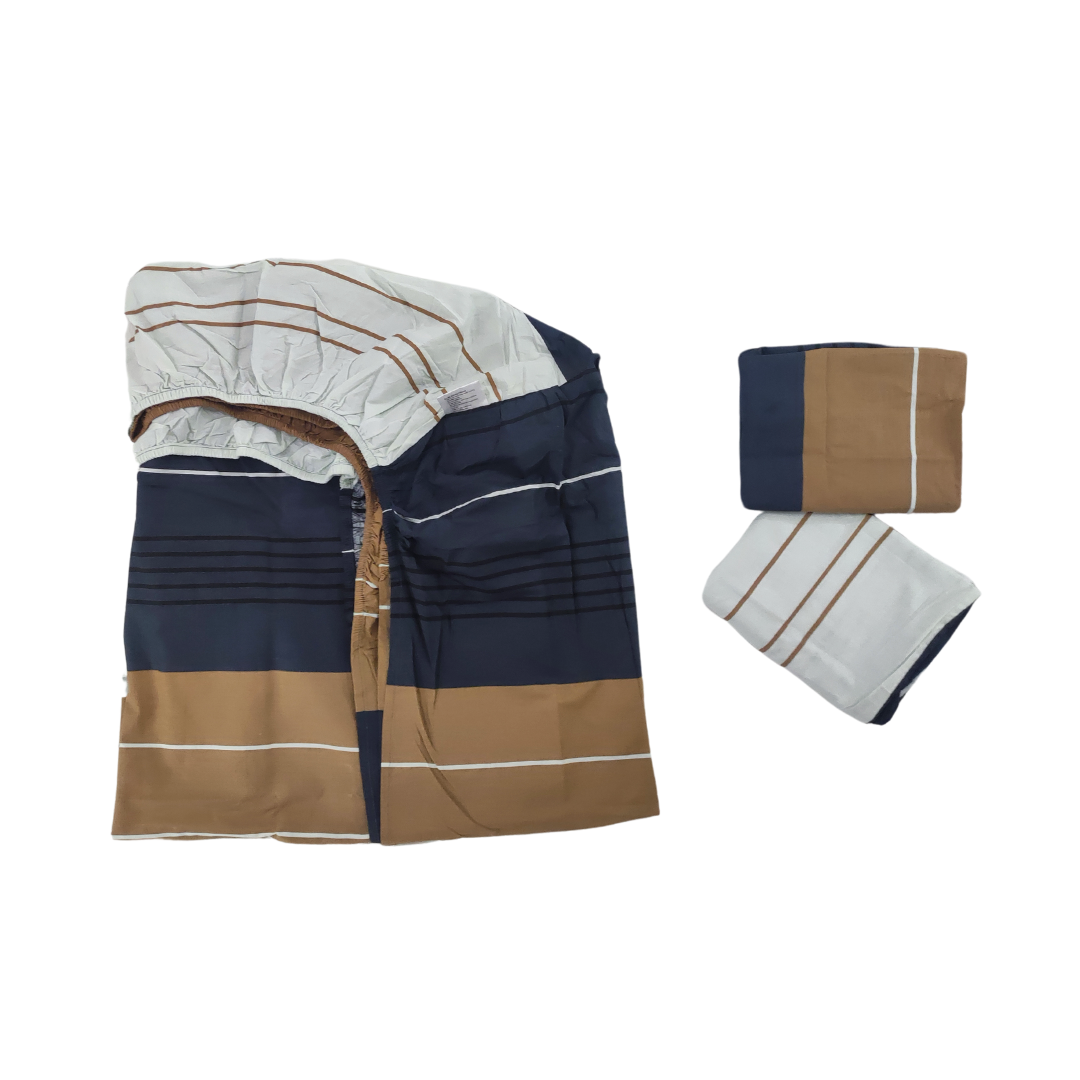 3PC Bedsheet Set (King) | 100% Cotton (Design 5) Bronze/Black Lifestyle by Canadian