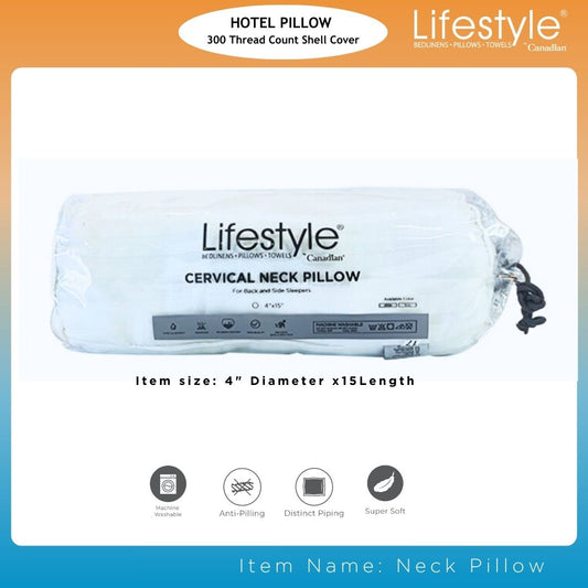 Hotel Neck Pillows - 300 Thread Count Cover Lifestyle by Canadian
