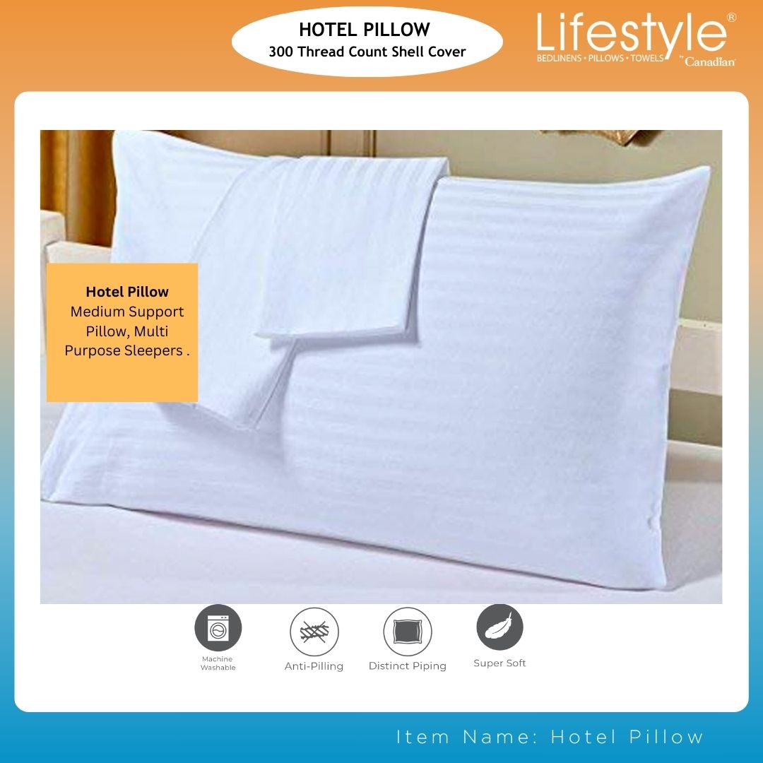 Hotel Pillows - 300 Thread Count Cover Lifestyle by Canadian