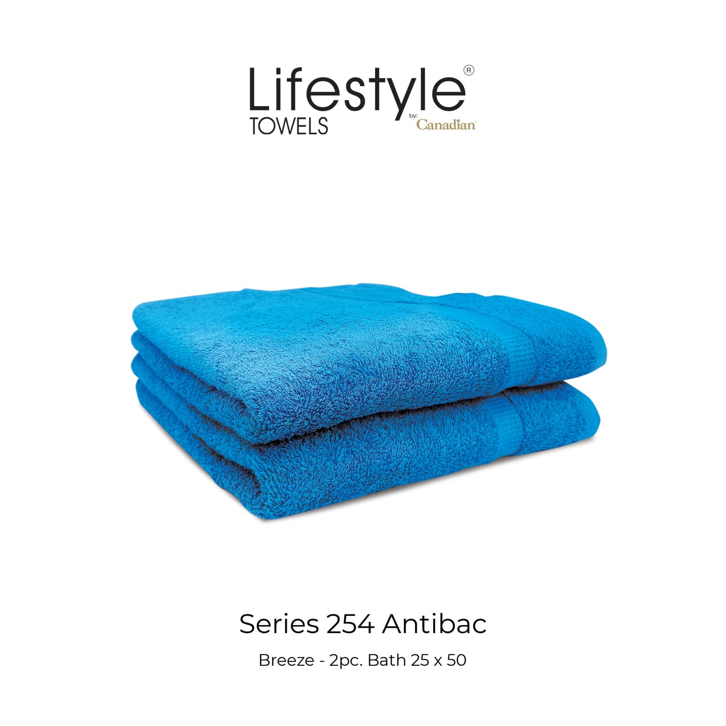 LifestylebyCanadian 254 Antibac Towel (Bath 25x50/Fingertip 12x20/Face 12x12) Lifestyle by Canadian