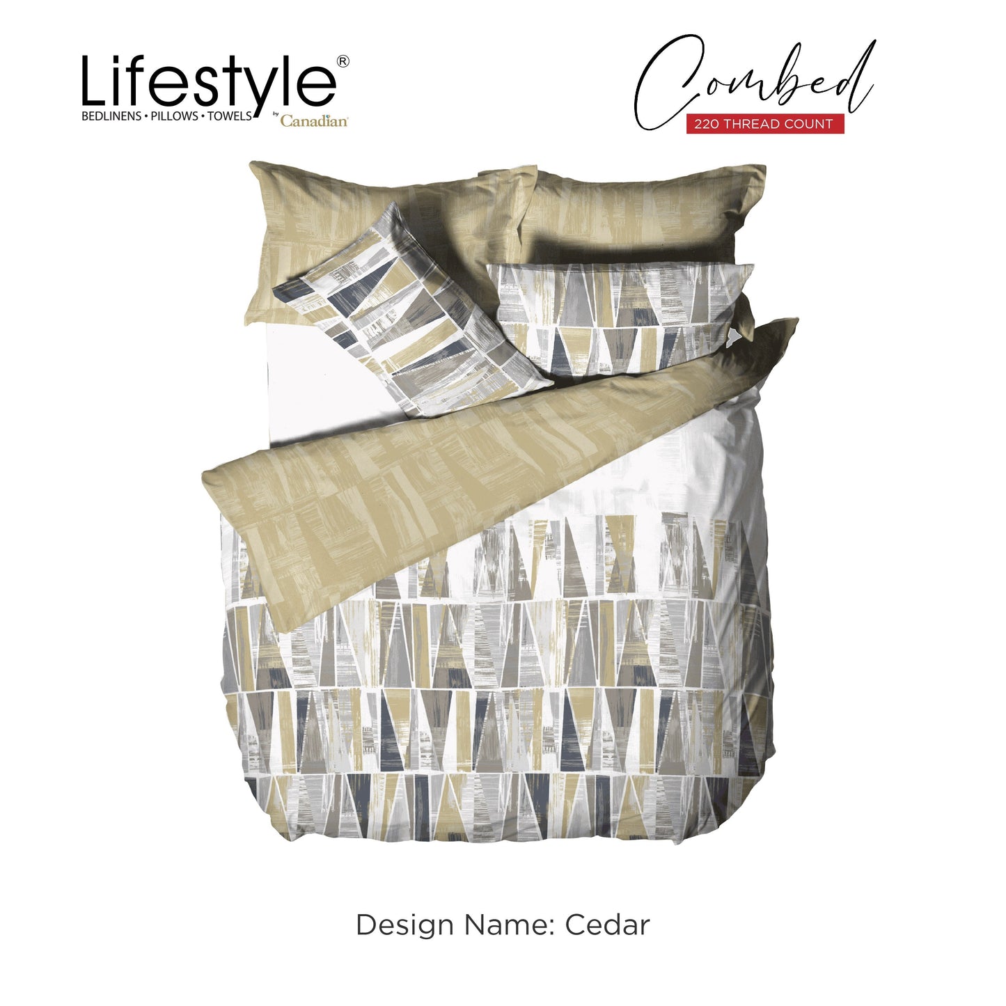 Bedsheet Lifestyle by Canadian T220 Combed-Design Name: Cedar Lifestyle by Canadian