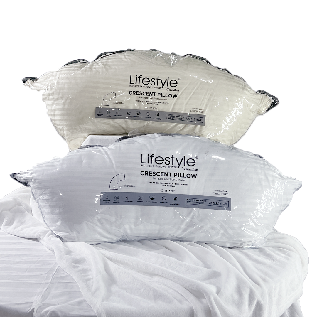 Hotel Crescent Pillow - 300 Thread Count Cover Lifestyle by Canadian