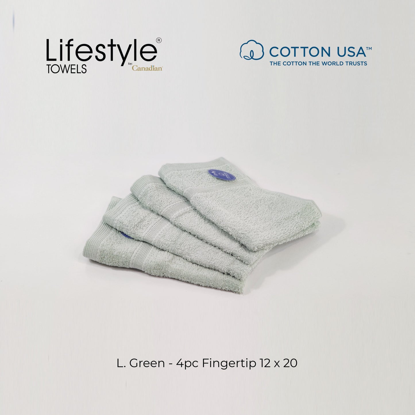 USA COTTON TOWEL 4pc. Face Towel 12'x12' Lifestyle by Canadian 1111 Lifestyle by Canadian
