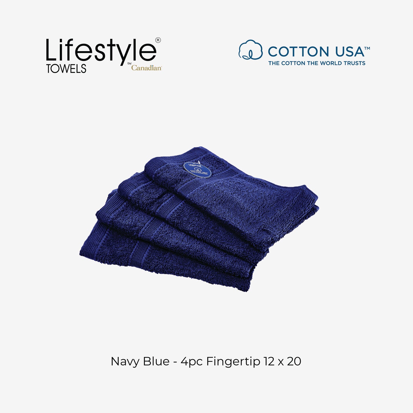 USA Cotton Towel 4pc. Fingertip 12x20' (1111) Lifestyle by Canadian