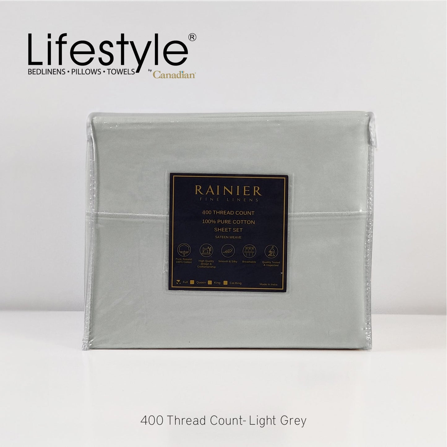 Rainier | 400 Thread Count | 4PC Bed Sheet Set (100% Cotton) Lifestyle by Canadian