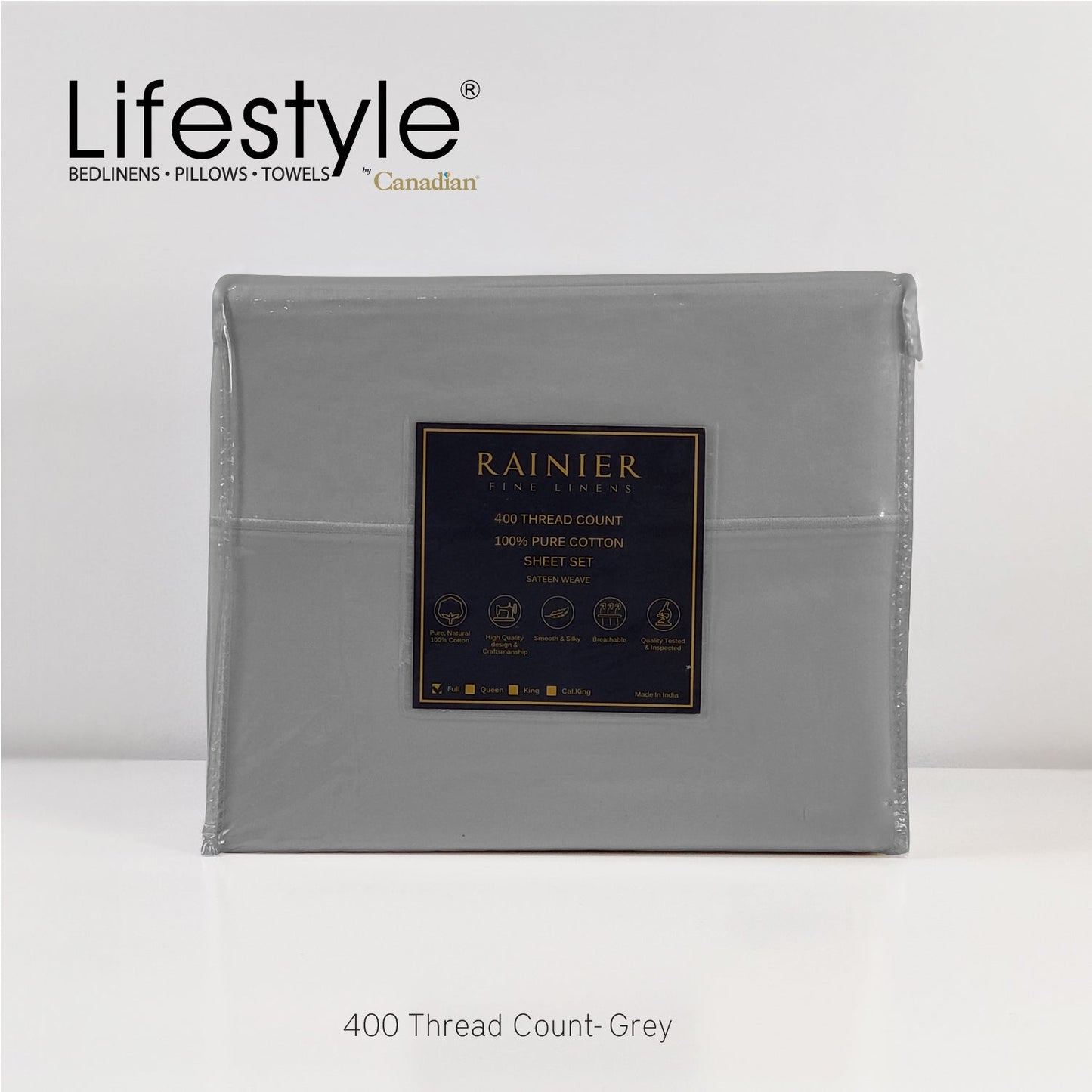 Rainier | 400 Thread Count | 4PC Bed Sheet Set (100% Cotton) Lifestyle by Canadian