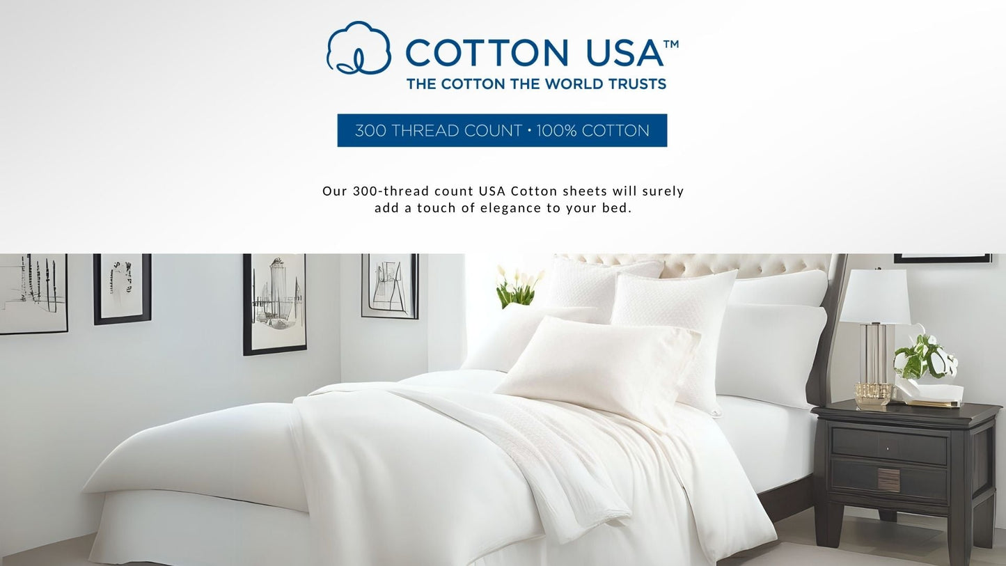 USA Cotton Bedsheet 300Thread Count Plain - Latte Lifestyle by Canadian