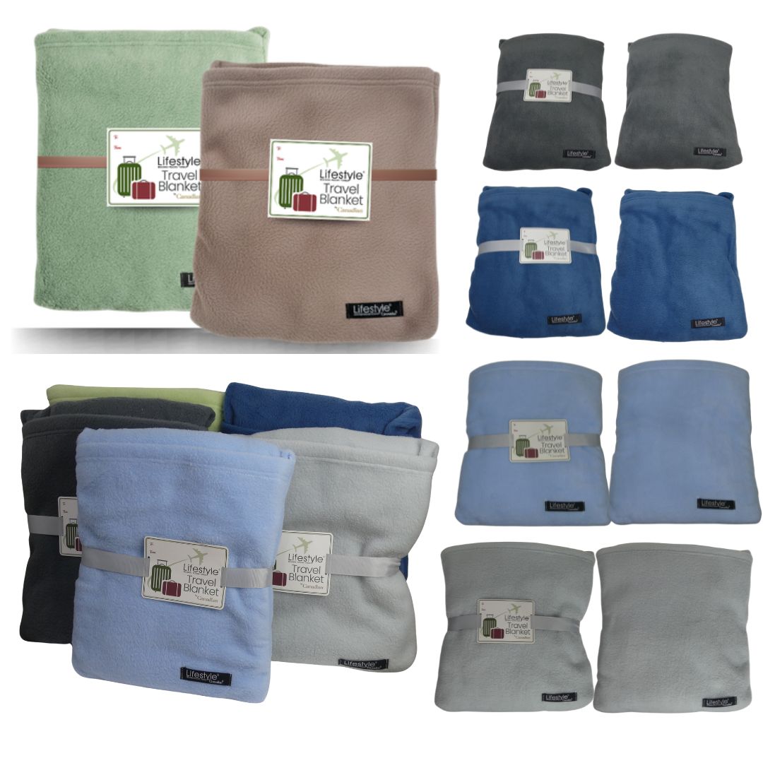 Travel Blanket, Warm and Soft Fleece Polar Blanket, Airplane Blanket, Soft Cushion, Flannel Blanket Lifestyle by Canadian