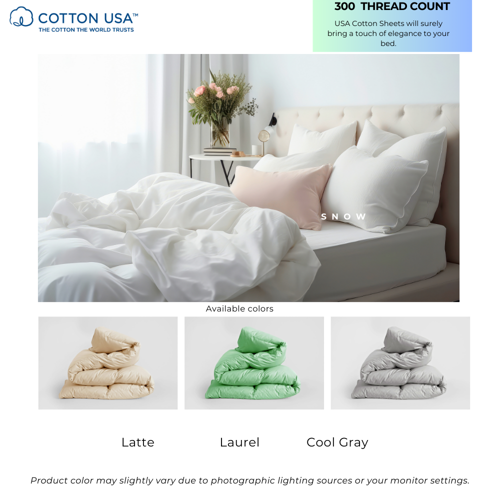 Lifestyle USA 300Thread Count  Cotton Bedsheet Set_PLain- Latte Lifestyle by Canadian