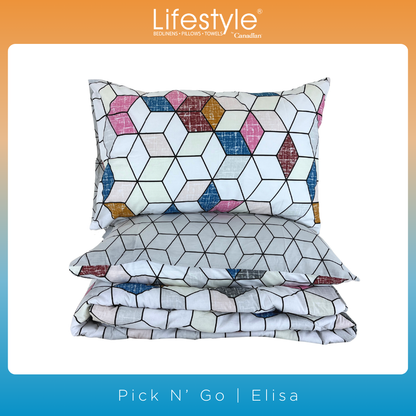 BEDSHEET SET I 4PC I 3PC I COMFORTER FITTEDSHEET PILLOWCASE (JBB SET) I EASY CARE I Lifestyle Pick n Go I Design - Elisa