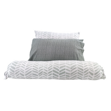 Load image into Gallery viewer, 3PC Bedsheet Set King | 100% Cotton Melange Gray / White
