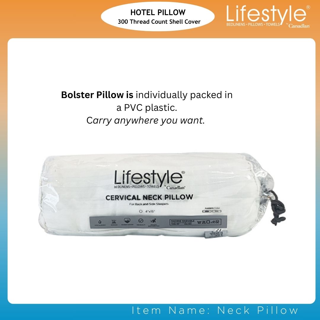 Hotel Neck Pillows - 300 Thread Count Cover Lifestyle by Canadian