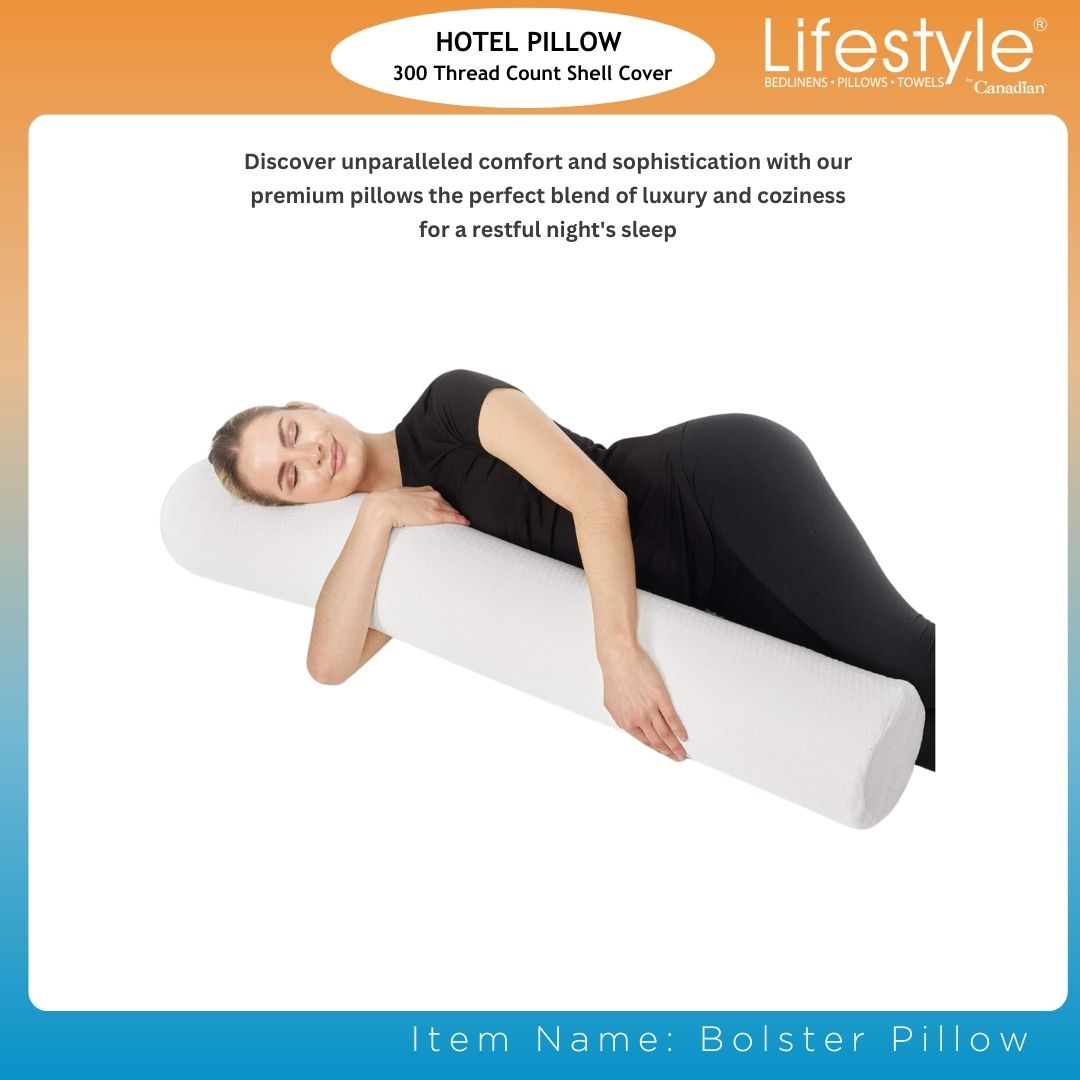 Hotel Bolster Pillows - 300 Thread Count Cover Lifestyle by Canadian