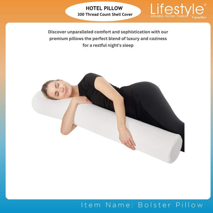 Hotel Bolster Pillows - 300 Thread Count Cover Lifestyle by Canadian