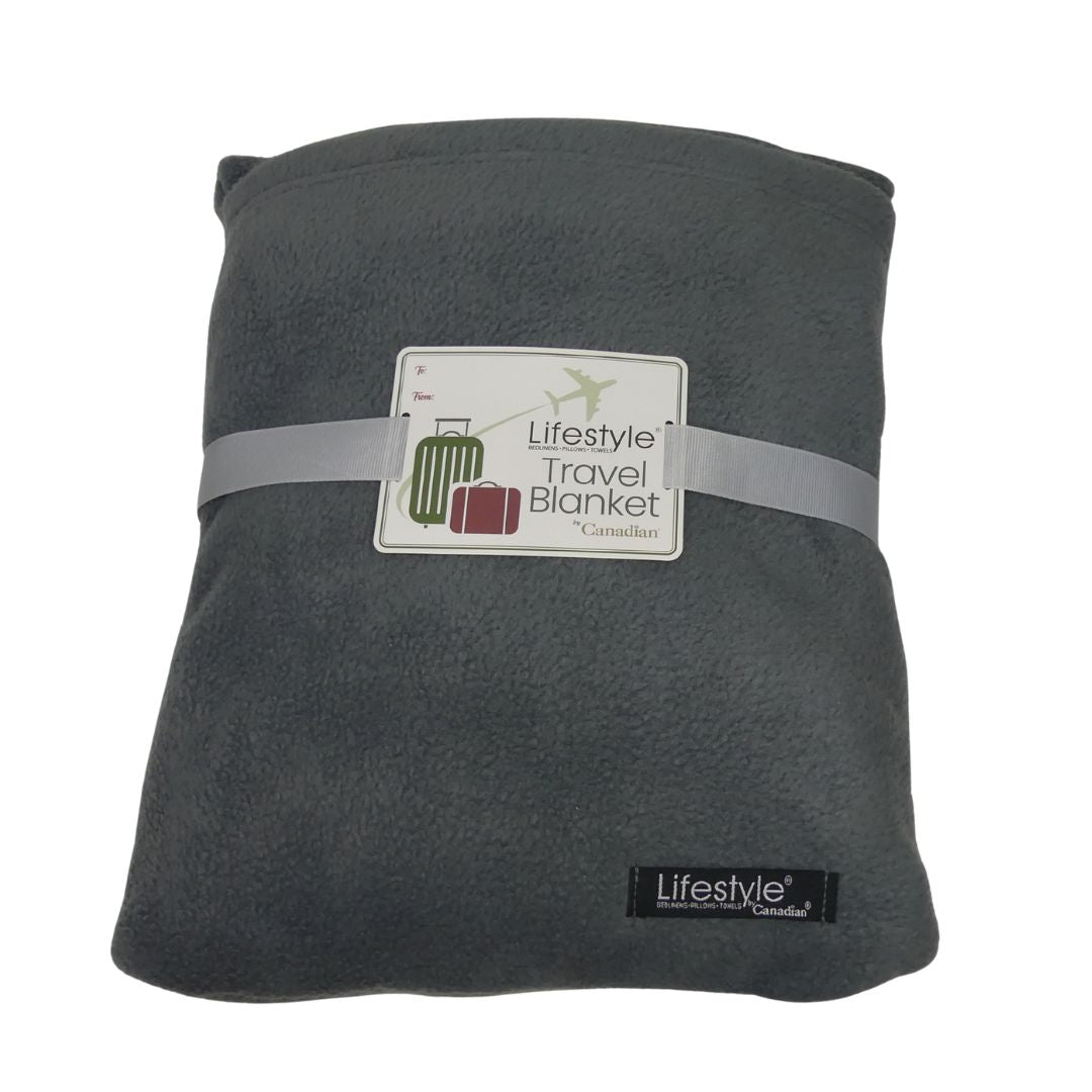 Travel Blanket, Warm and Soft Fleece Polar Blanket, Airplane Blanket, Soft Cushion, Flannel Blanket Lifestyle by Canadian
