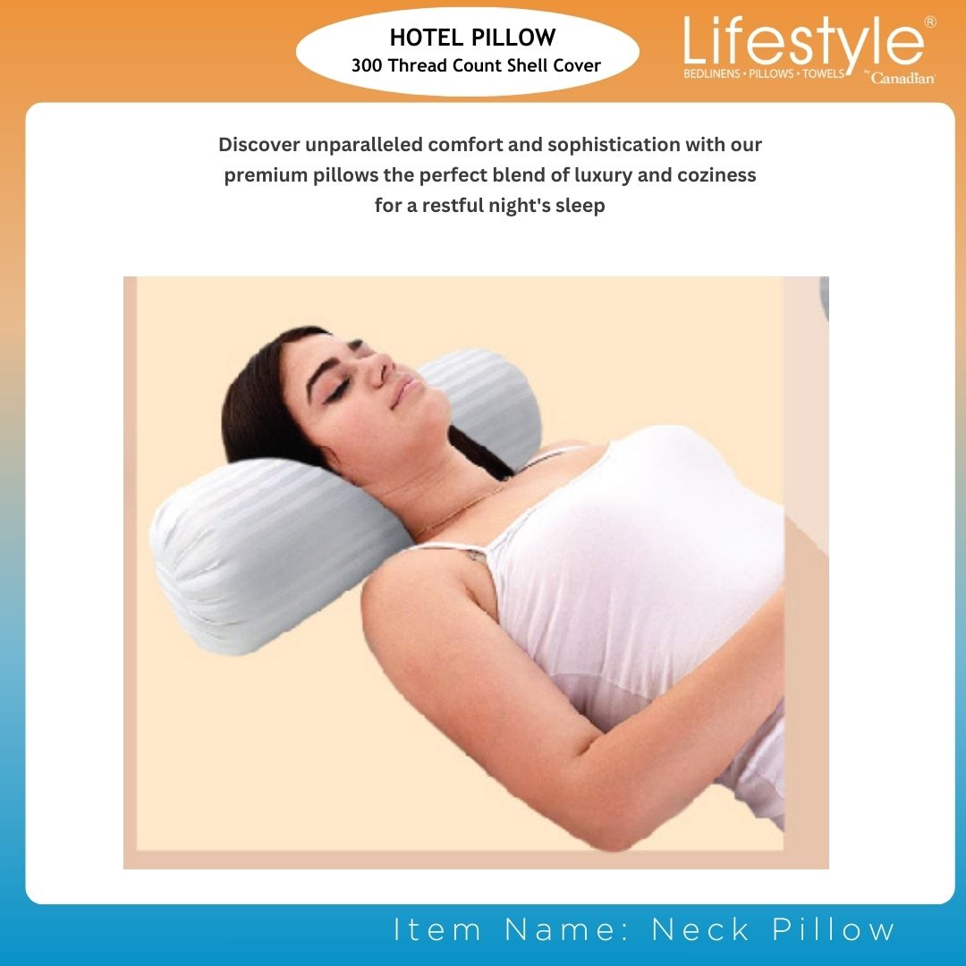 Hotel Neck Pillows - 300 Thread Count Cover Lifestyle by Canadian