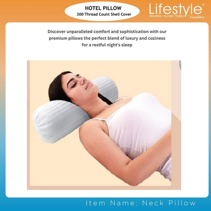 Hotel Neck Pillows - 300 Thread Count Cover Lifestyle by Canadian