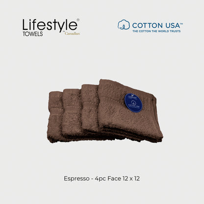 PREMIUM TOWEL I USA 100% Cotton Towel I Lifestyle by Canadian I 4pc. Fingertip 12x20' (1111)