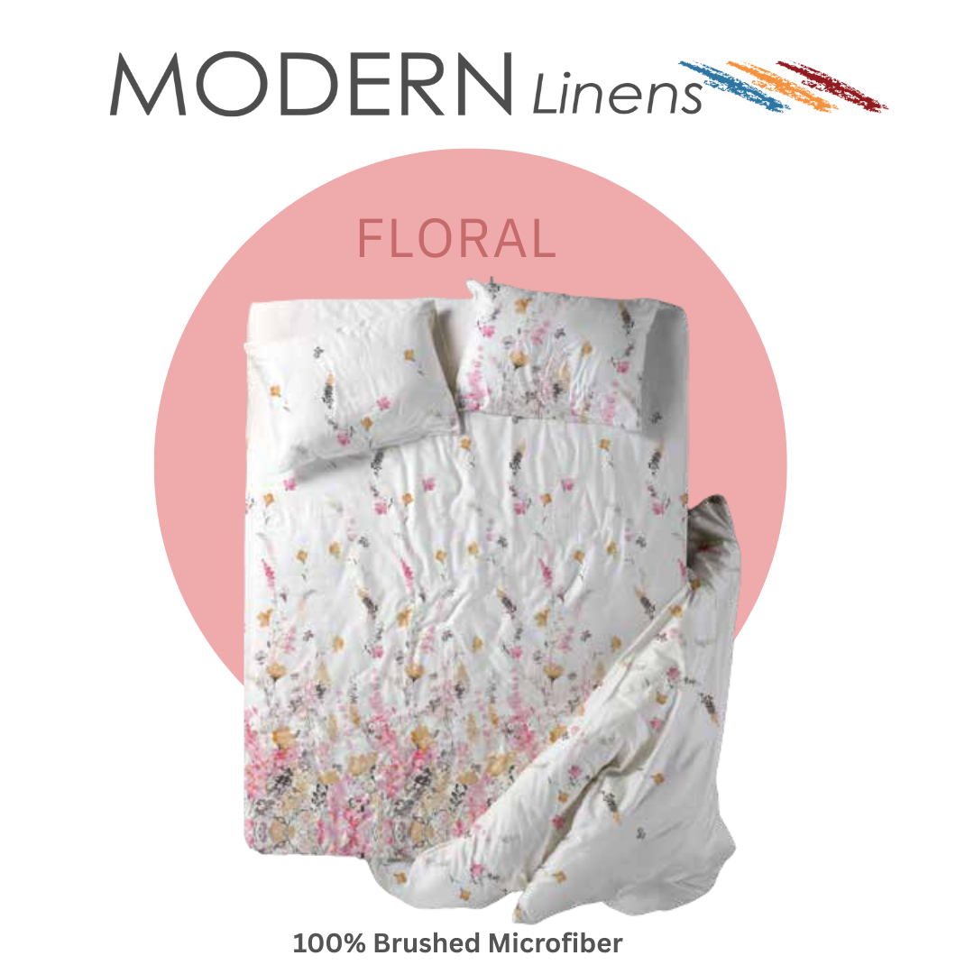 3PC BEDSHEET SET FULL I DOUBLE I Microfiber Bedsheet Set I Modern Linen | Fittedsheet & 2Pillowcase I CD