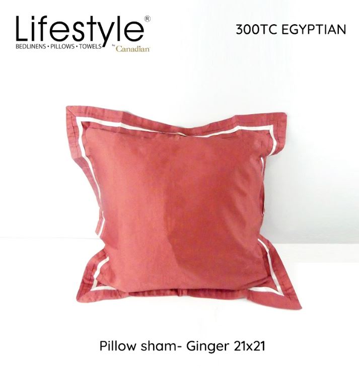 Lifestyle by Canadian T300 Egyptian Pillowsham with Pillow 21x21 inch