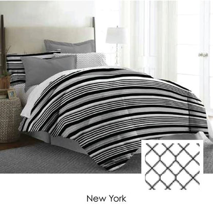 4PC I 3PC I COMFORTER I DUVET COVER BEDSHEET USA COTTON 300TC I Design: NEW YORK