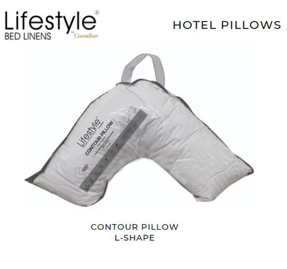 Hotel Contour L-Shaped Pillow - 300 Thread Count Cover Lifestyle by Canadian
