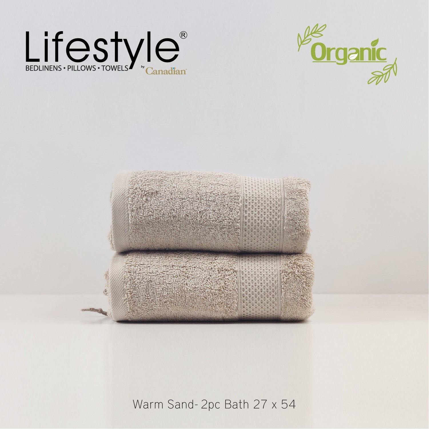 Organic Cotton Towels I Lifestyle by Canadian I (2pc.Bath)(2pc.Hand)(4pc.Face) #242 Lifestyle by Canadian