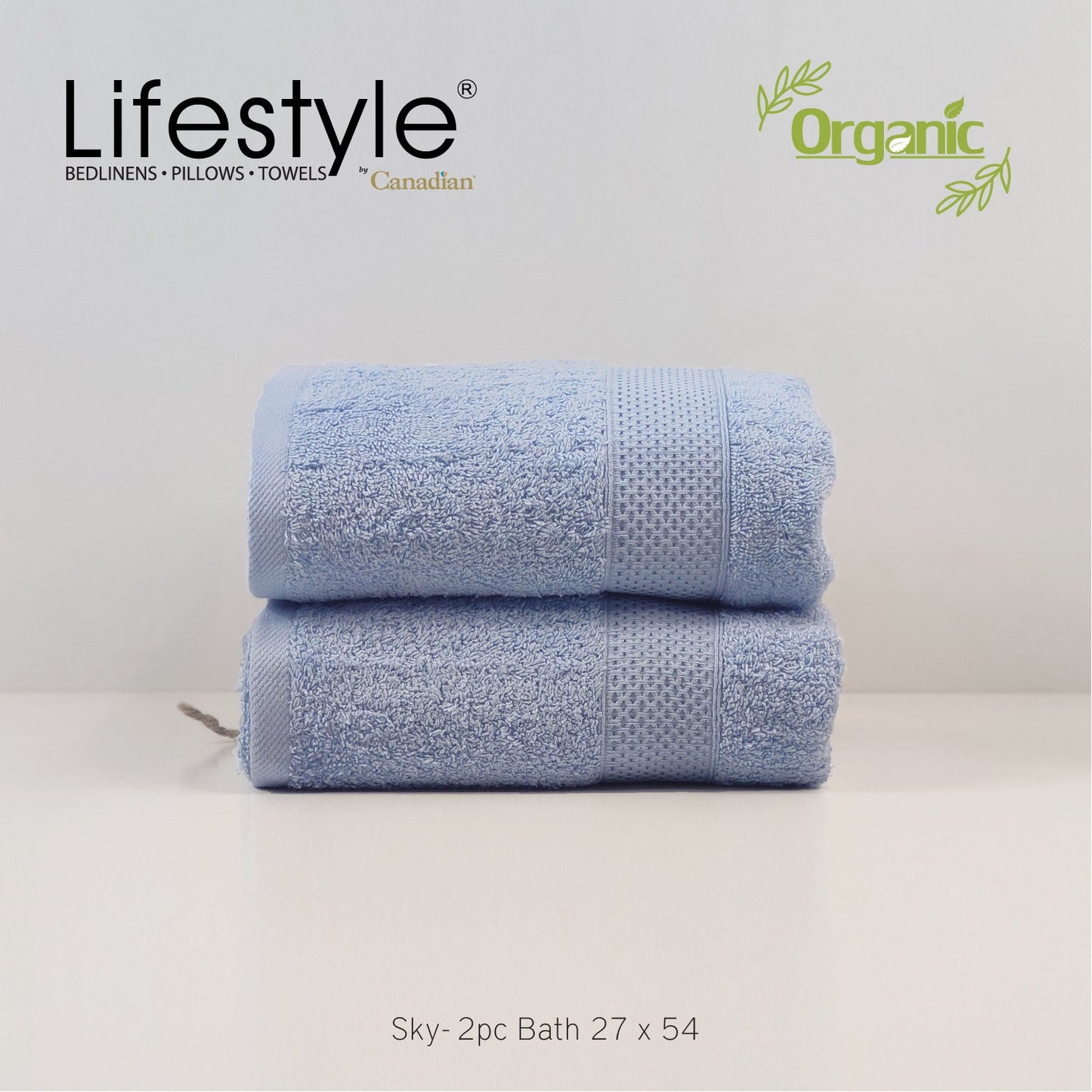 Organic Cotton Towels I Lifestyle by Canadian I (2pc.Bath)(2pc.Hand)(4pc.Face) #242 Lifestyle by Canadian