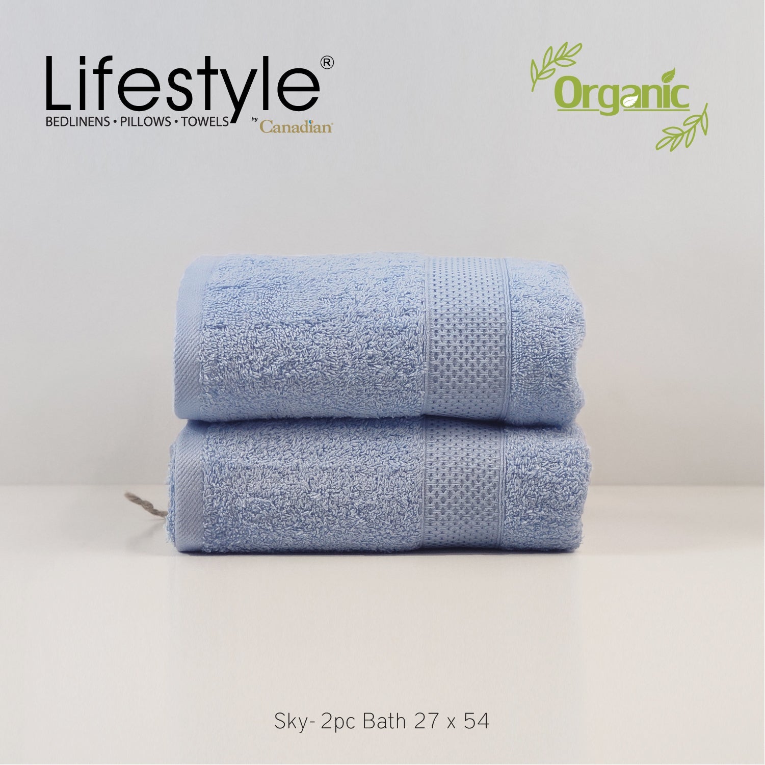 Organic Cotton Towels I Lifestyle by Canadian I (2pc.Bath)(2pc.Hand)(4pc.Face) #242 Lifestyle by Canadian