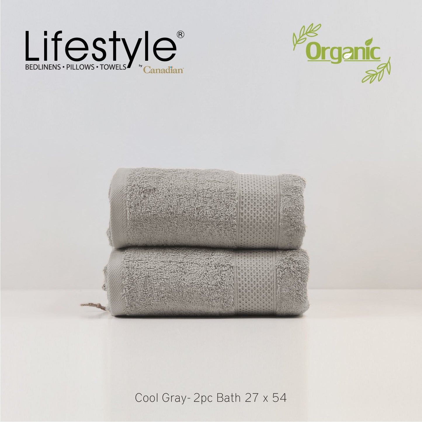 Organic Cotton Towels I Lifestyle by Canadian I (2pc.Bath)(2pc.Hand)(4pc.Face) #242 Lifestyle by Canadian