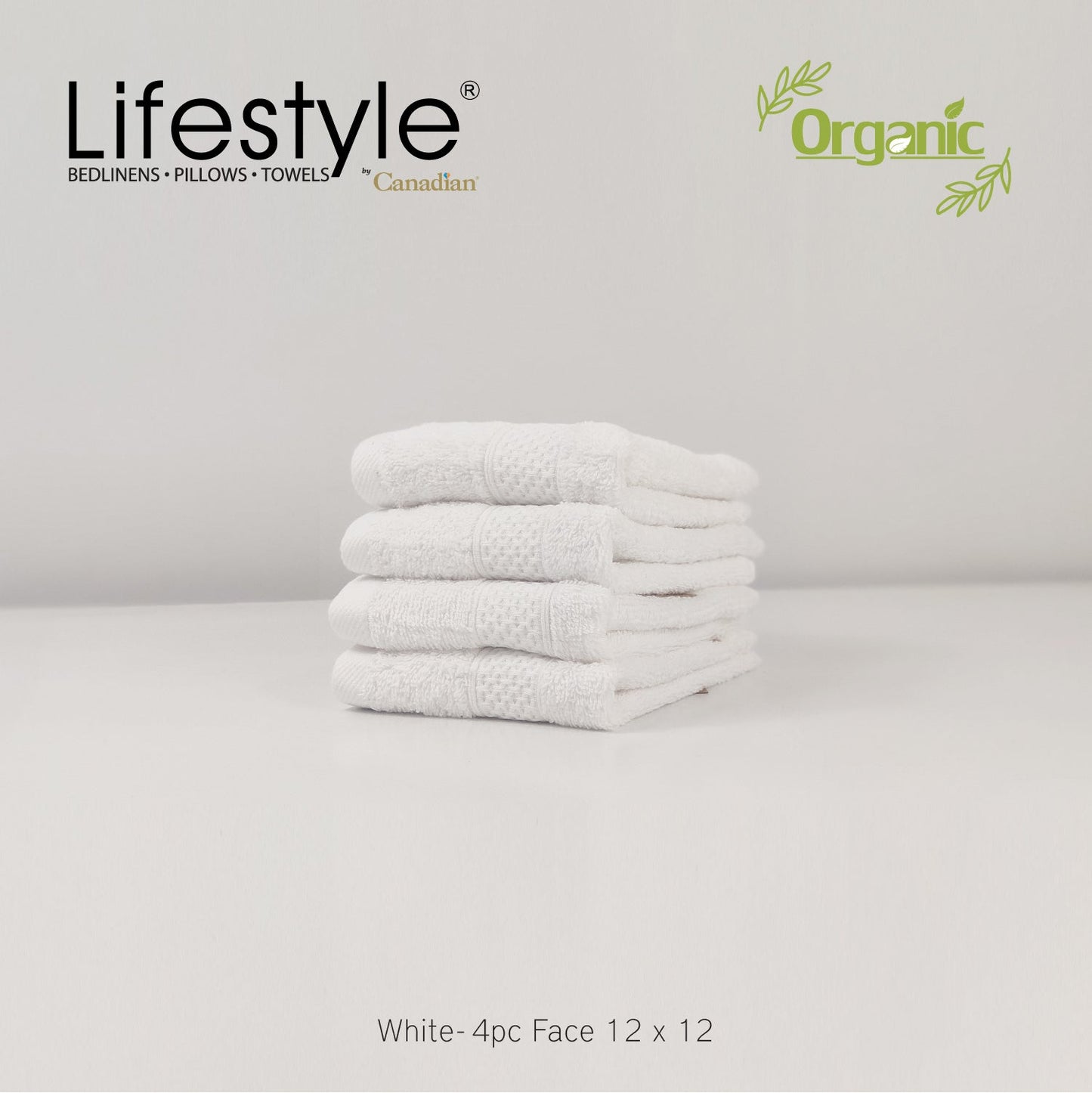 Organic Cotton Towels I Lifestyle by Canadian I (2pc.Bath)(2pc.Hand)(4pc.Face) #242 Lifestyle by Canadian