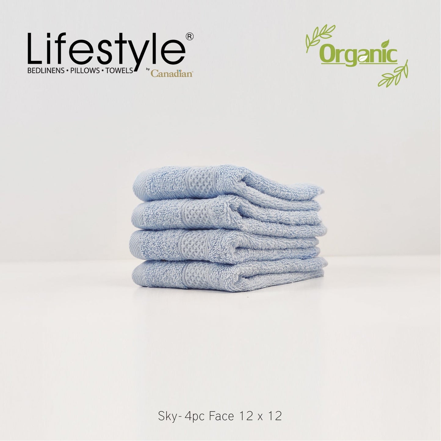 Organic Cotton Towels I Lifestyle by Canadian I (2pc.Bath)(2pc.Hand)(4pc.Face) #242 Lifestyle by Canadian