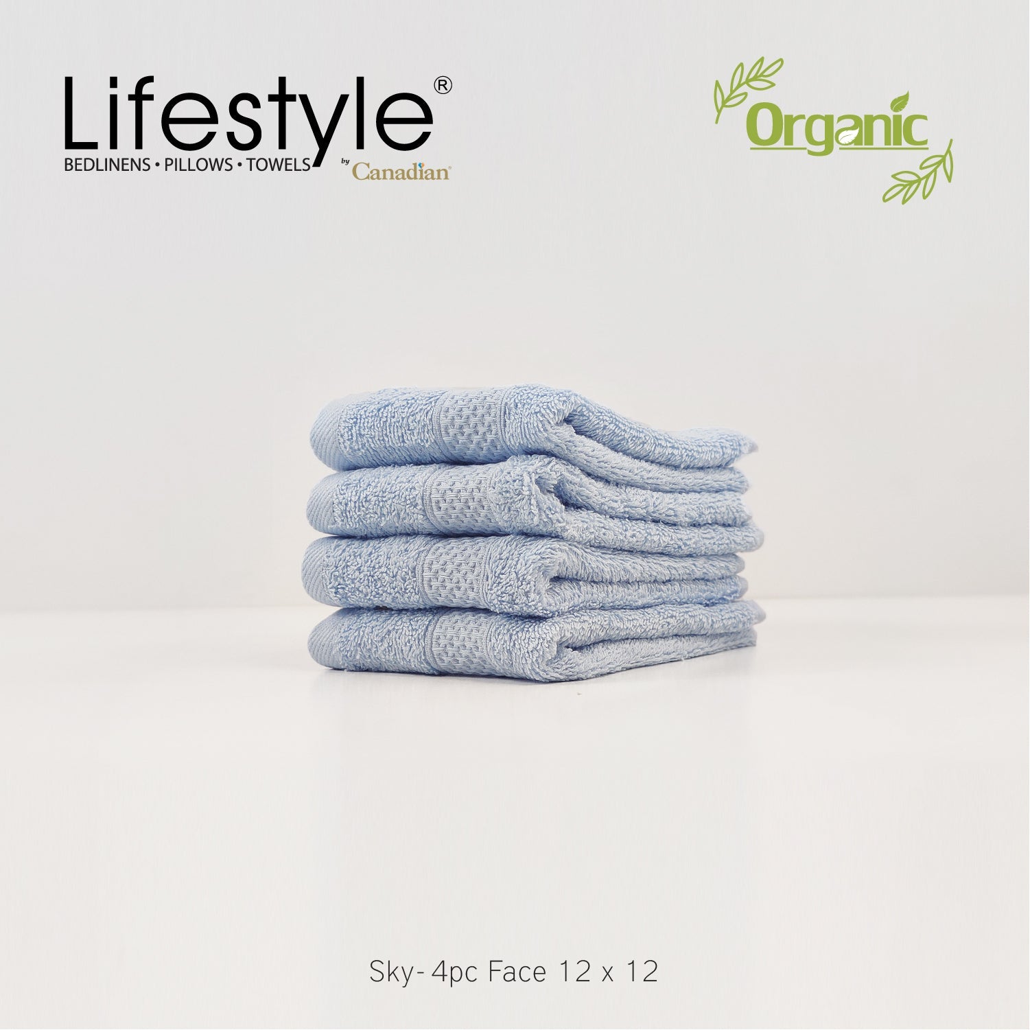 Organic Cotton Towels I Lifestyle by Canadian I (2pc.Bath)(2pc.Hand)(4pc.Face) #242 Lifestyle by Canadian