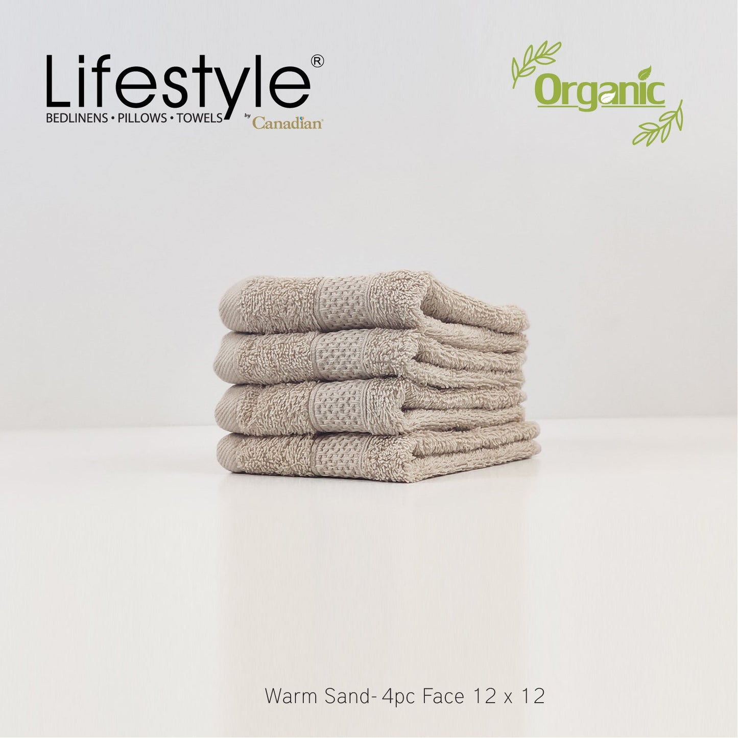 Organic Cotton Towels I Lifestyle by Canadian I (2pc.Bath)(2pc.Hand)(4pc.Face) #242 Lifestyle by Canadian