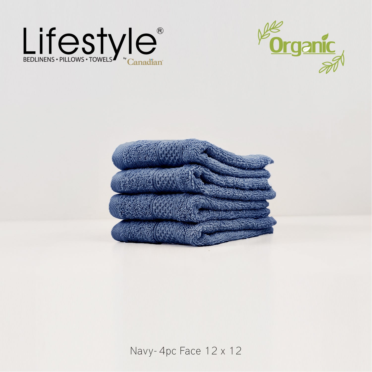 Organic Cotton Towels I Lifestyle by Canadian I (2pc.Bath)(2pc.Hand)(4pc.Face) #242 Lifestyle by Canadian