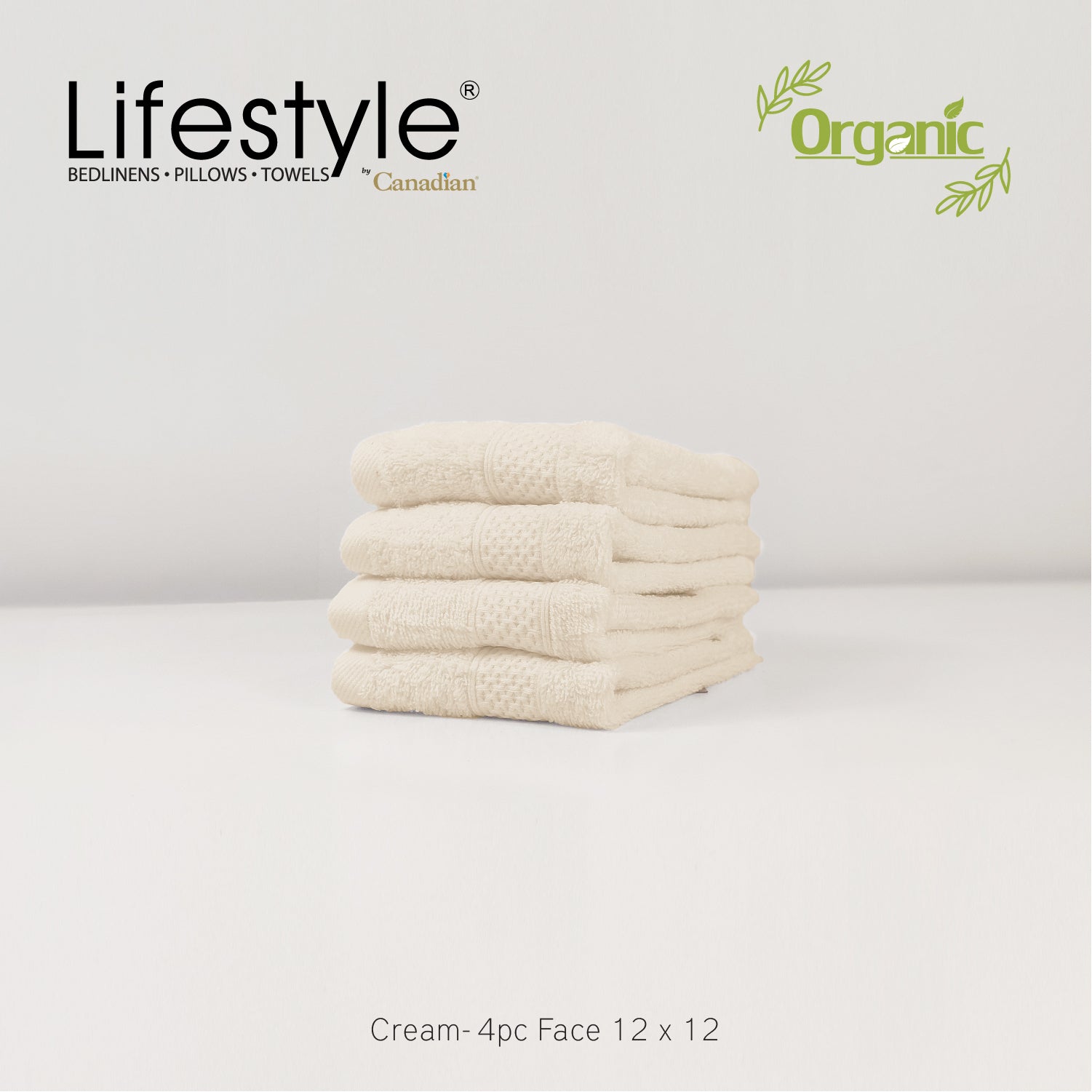 Organic Cotton Towels I Lifestyle by Canadian I (2pc.Bath)(2pc.Hand)(4pc.Face) #242 Lifestyle by Canadian