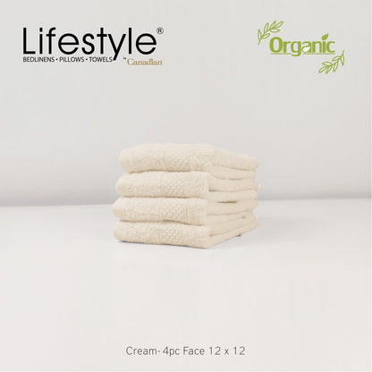 Organic Cotton Towels I Lifestyle by Canadian I (2pc.Bath)(2pc.Hand)(4pc.Face) #242 Lifestyle by Canadian