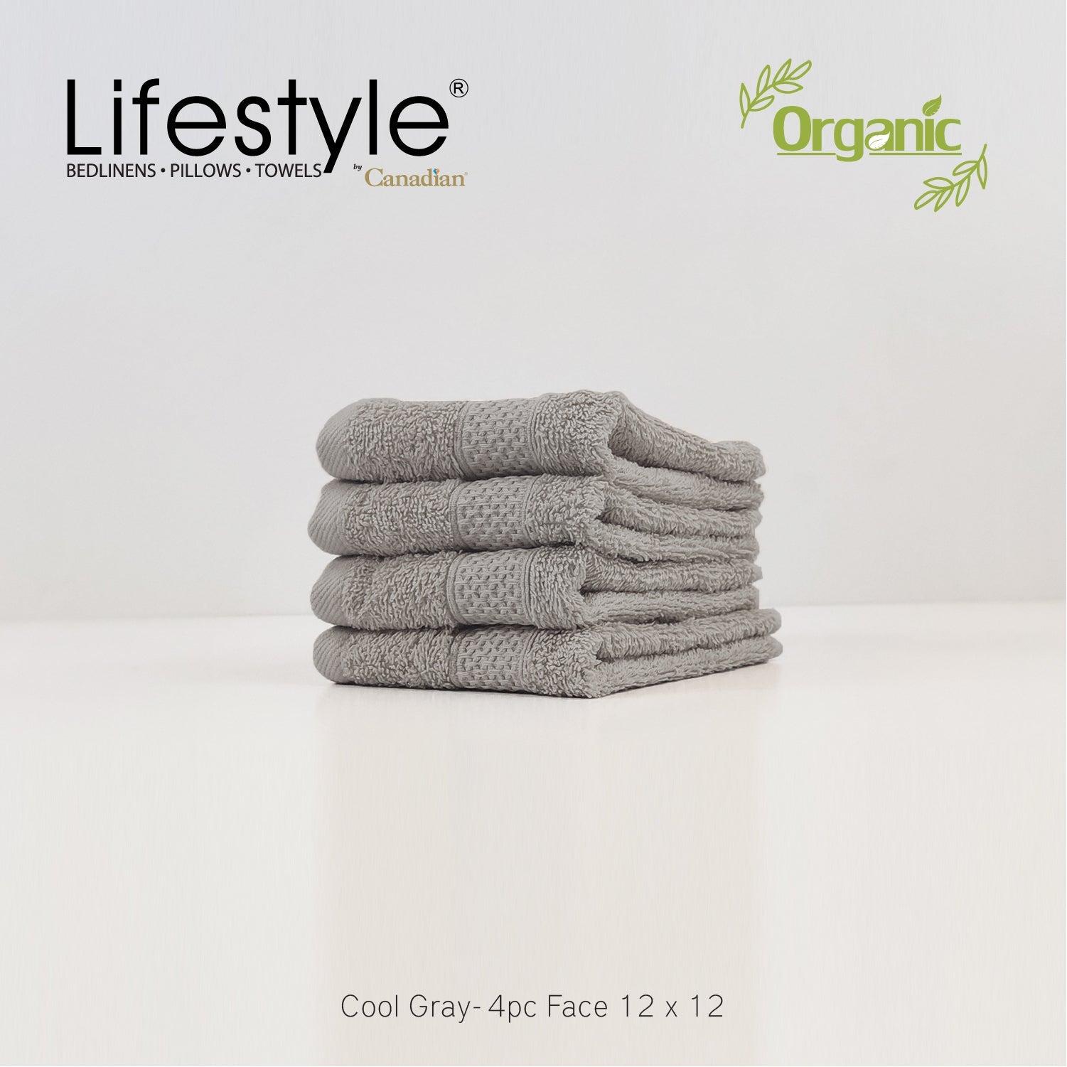 Organic Cotton Towels I Lifestyle by Canadian I (2pc.Bath)(2pc.Hand)(4pc.Face) #242 Lifestyle by Canadian