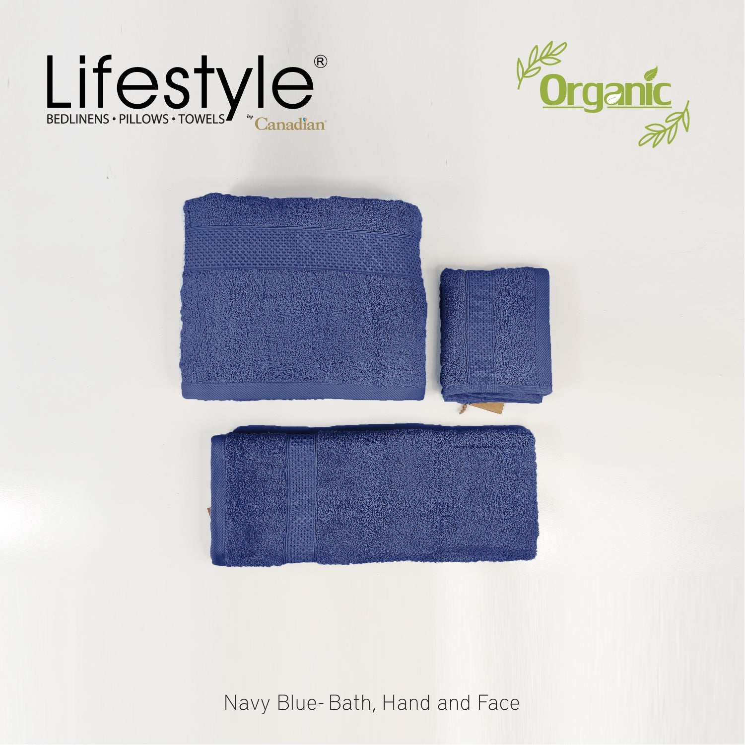 Organic Cotton Towels I Lifestyle by Canadian I (2pc.Bath)(2pc.Hand)(4pc.Face) #242 Lifestyle by Canadian