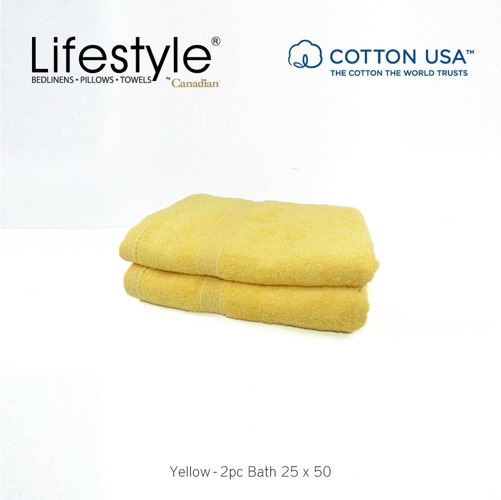 USA COTTON SUPER ABSORBENT TOWEL  2PC. BATH TOWEL SET ( 1111 ) Lifestyle by Canadian