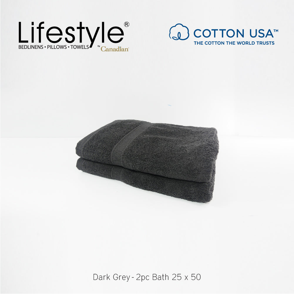 USA COTTON SUPER ABSORBENT TOWEL  2PC. BATH TOWEL SET ( 1111 ) Lifestyle by Canadian