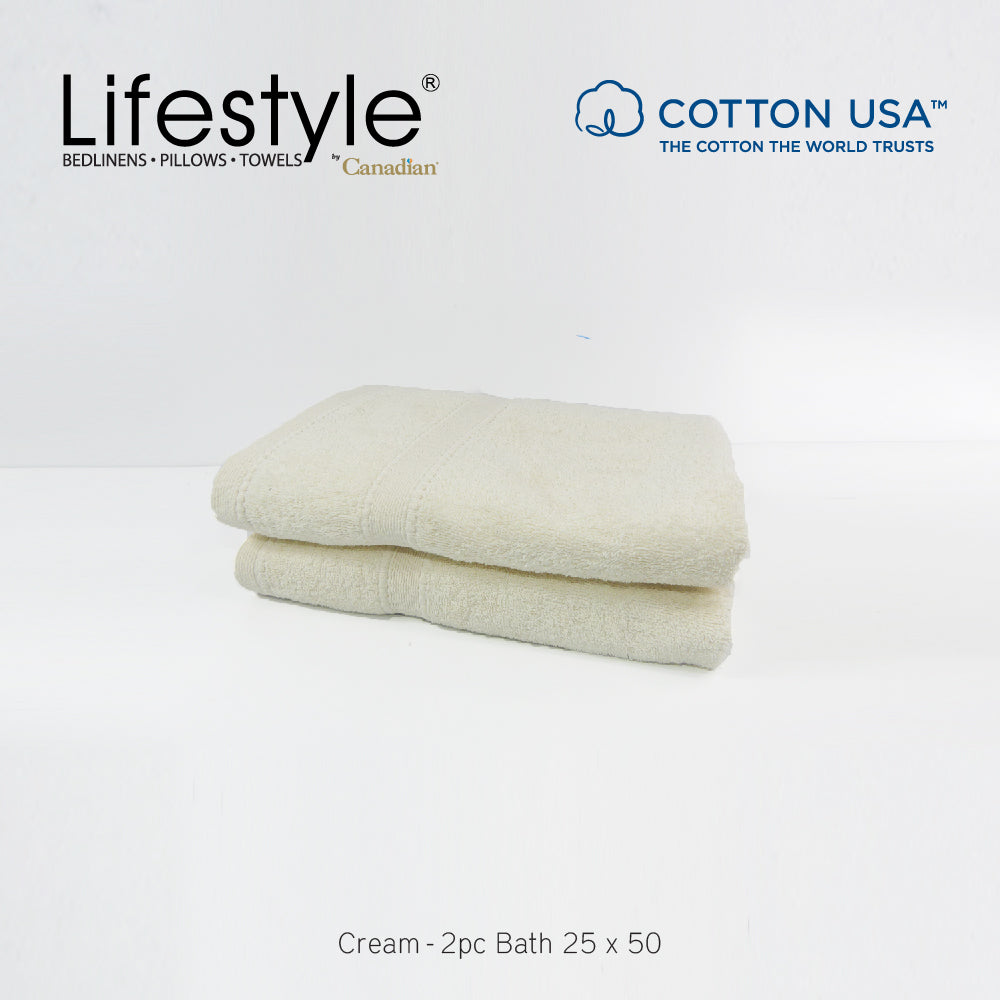 USA COTTON SUPER ABSORBENT TOWEL  2PC. BATH TOWEL SET ( 1111 ) Lifestyle by Canadian
