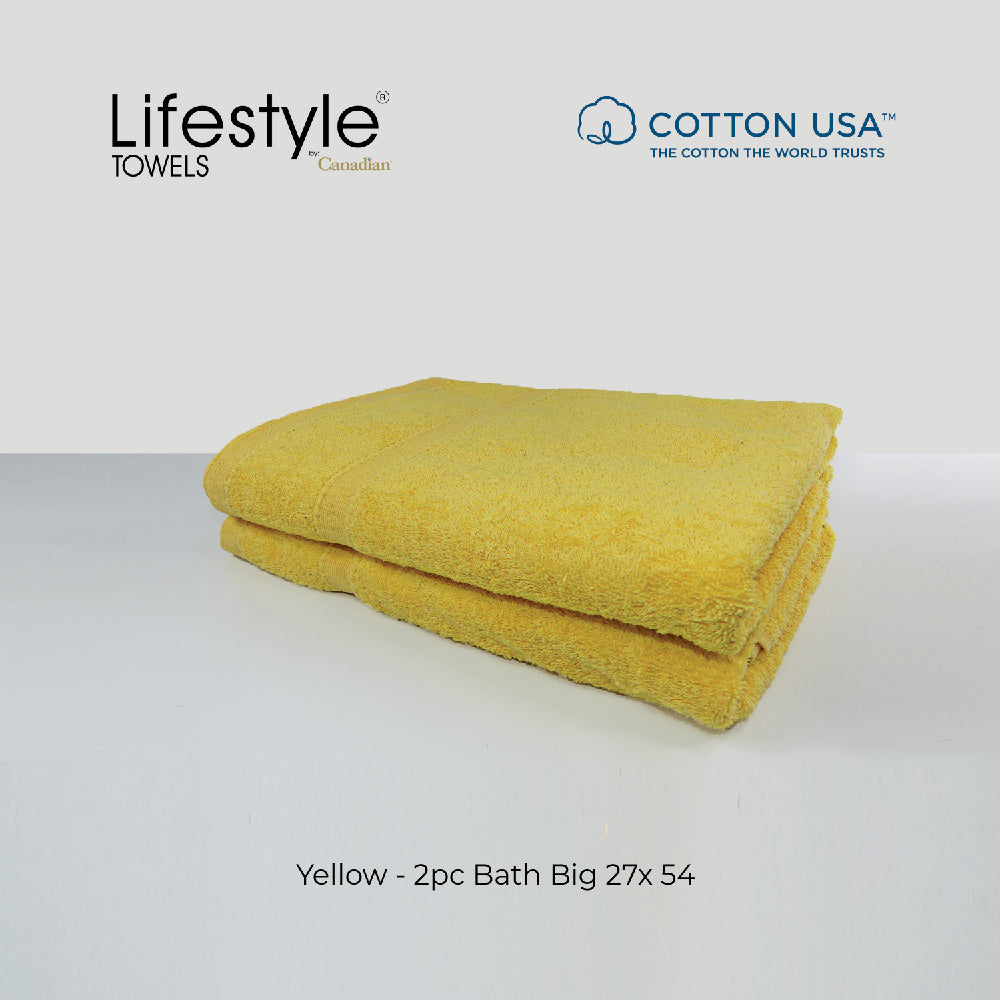 USA COTTON SUPER ABSORBENT TOWEL  2PC. BATH TOWEL SET ( 1111 ) Lifestyle by Canadian