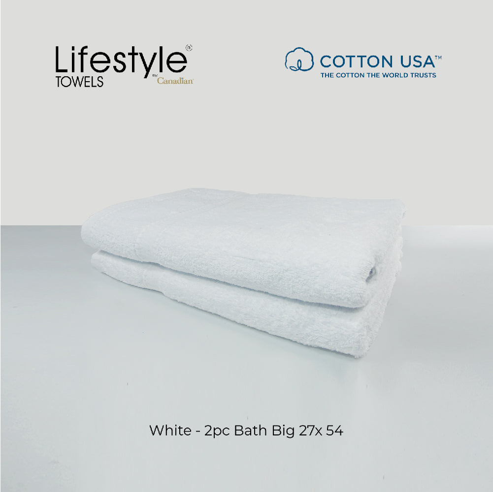 USA COTTON SUPER ABSORBENT TOWEL  2PC. BATH TOWEL SET ( 1111 ) Lifestyle by Canadian