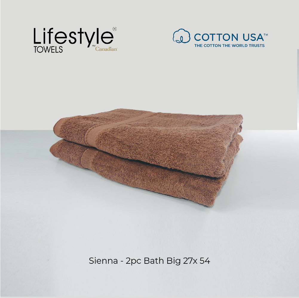 USA COTTON SUPER ABSORBENT TOWEL  2PC. BATH TOWEL SET ( 1111 ) Lifestyle by Canadian