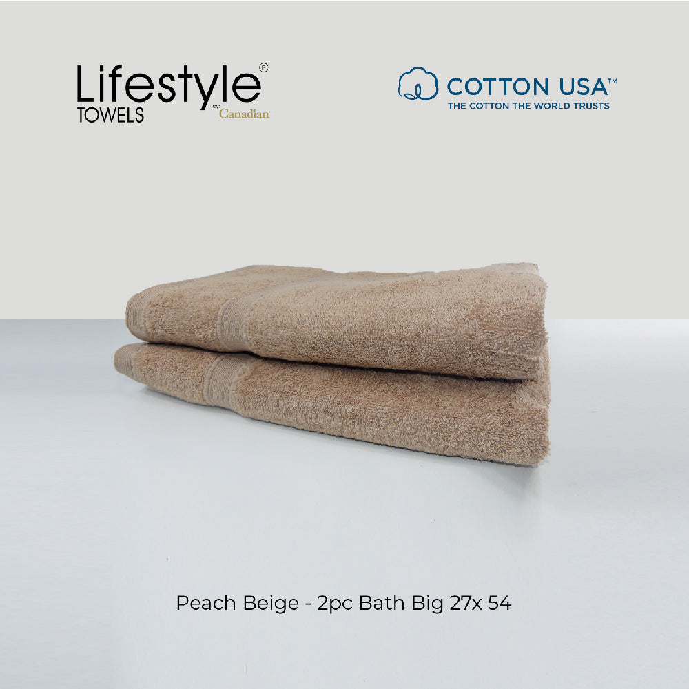 USA COTTON SUPER ABSORBENT TOWEL  2PC. BATH TOWEL SET ( 1111 ) Lifestyle by Canadian