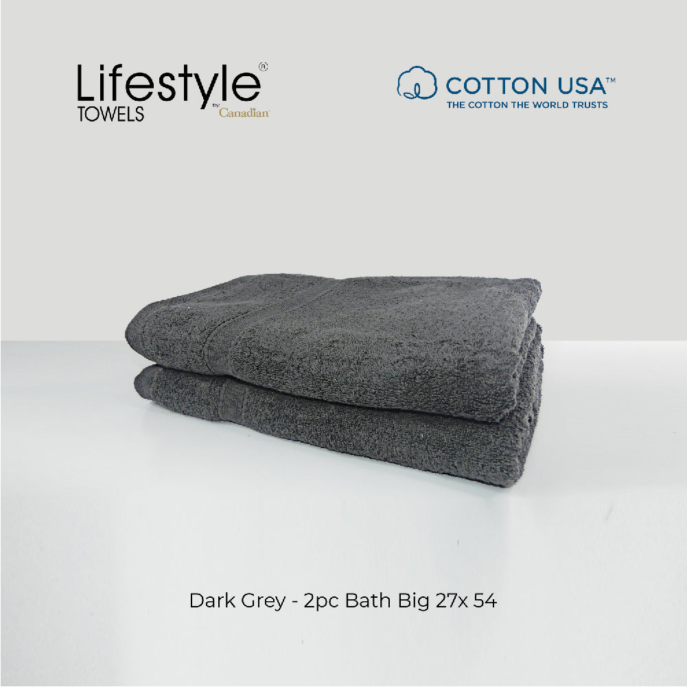USA COTTON SUPER ABSORBENT TOWEL  2PC. BATH TOWEL SET ( 1111 ) Lifestyle by Canadian