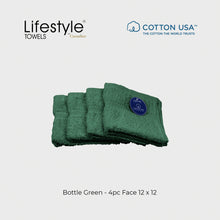 Load image into Gallery viewer, USA COTTON TOWEL  4pc. Face Towel 12&#39;x12&#39; Lifestyle by Canadian 1111
