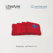 Load image into Gallery viewer, USA COTTON TOWEL  4pc. Face Towel 12&#39;x12&#39; Lifestyle by Canadian 1111
