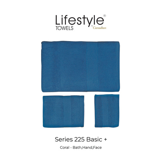LifestylebyCanadian 225  Towel Quick Dry (2PC-BATH/2PC-HAND/4PC-FACE) 100% Cotton